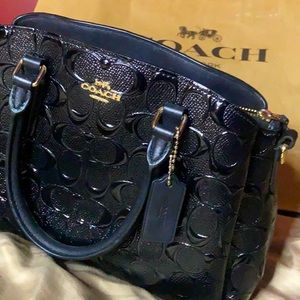 All Black Monogram COACH HANDBAG used